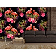 Özel Duvarlar Flamingo Desenli Duvar Kağıdı