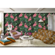 Özel Duvarlar Flamingo Desenli Duvar Kağıdı
