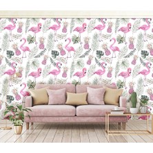 Özel Duvarlar Flamingo Desenli Duvar Kağıdı