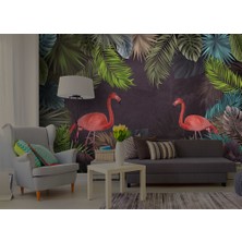 Özel Duvarlar Flamingo Desenli Duvar Kağıdı