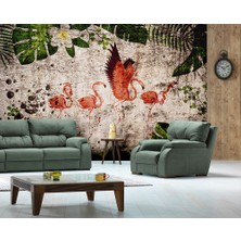 Özel Duvarlar Flamingo Desenli Duvar Kağıdı