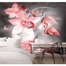 Özel Duvarlar Flamingo Desenli Duvar Kağıdı