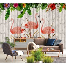 Özel Duvarlar Flamingo Desenli Duvar Kağıdı