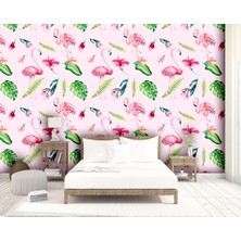 Özel Duvarlar Flamingo Desenli Duvar Kağıdı