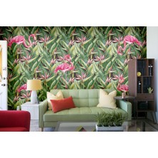 Özel Duvarlar Flamingo Desenli Duvar Kağıdı