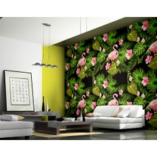 Özel Duvarlar Flamingo Desenli Duvar Kağıdı