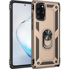 Smcase Samsung Galaxy S20 FE Kılıf Tank Koruma Vega Standlı Yüzüklü Mıknatıslı Gold