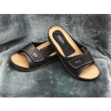 Gezer Kadın Ev Terliği Yüksek Platform Tabanlı Konforlu Tasarım Siyah Renk