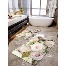 Talia Home GÜL Desenli 2'li Banyo Paspas Seti TLAHMP-073