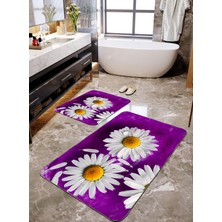 Talia Home Papatyalı 2'li Banyo Paspas Seti TLAHMP-101