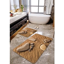 Talia Home Taş Ayak Desenli 2'li Banyo Paspas Seti TLAHMP-112