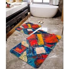 Talia Home Yağlı Boya Desenli 2'li Banyo Paspas Seti TLAHMP-121