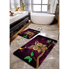 Talia Home Baykuş Desenli 2'li Banyo Paspas Seti TLAHMP-127