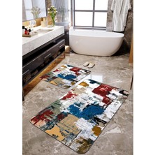 Talia Home Yağlı Boya Digital Baskılı 2'li Banyo Paspas Seti TLAHMP-130