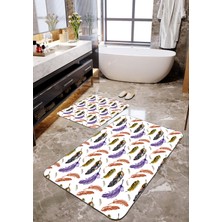 Talia Home Renkli Tüy Desenli 2'li Banyo Paspas Seti TLAHMP-138