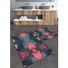 Talia Home Soft Eskitme Desenli 2'li Banyo Paspas Seti TLAHMP-140