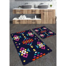 Talia Home Üçgen Desenli 2'li Banyo Paspas Seti TLAHMP-148