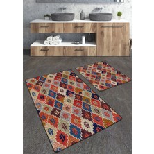 Talia Home Turunculu Kilim Desenli 2'li Banyo Paspas Seti TLAHMP-169