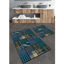 Talia Home Kaz Ayağı Desenli 2'li Banyo Paspas Seti TLAHMP-172