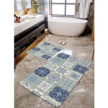 Talia Home Patchwork Motif Desenli 2'li Banyo Paspas Seti TLAHMP-173