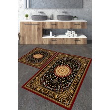 Talia Home Etnik Bordo Renkli 2'li Banyo Paspas Seti TLAHMP-194