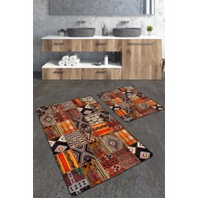 Talia Home Etnik Desenli 2'li Banyo Paspas Seti TLAHMP-228