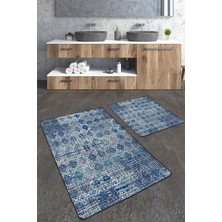 Talia Home Modern Desenli 2'li Banyo Paspas Seti TLAHMP-232