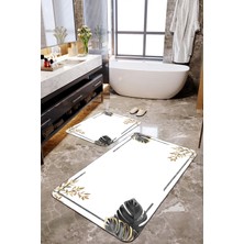 Talia Home Gold Yaprak Desenli 2'li Banyo Papsas Seti TLAHMP-245