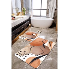 Talia Home Pastel Desenli 2'li Banyo Paspas Seti TLAHMP-250