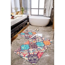 Talia Home Etnik Desenli 2'li Banyo Paspas Seti TLAHMP-253