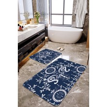 Talia Home Modern Desenli 2'li Banyo Paspas Seti TLAHMP-259