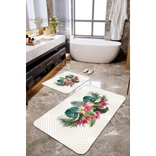 Talia Home Summer Desenli 2'li Banyo Paspas Seti TLAHMP-261