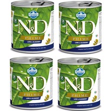 N&d Tahılsız 4 Adet Kuzu Yaban Mersini Köpek Konserve 285 gr