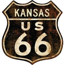 Sticker Atölyesi Route 66 Kansas Motorcu Sticker - 14102