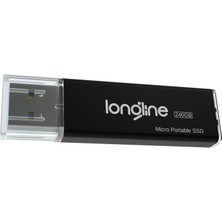 Longline Micro Portable 240GB USB SSD Flash Bellek Gri 550/500MB/SN Okuma Yazma