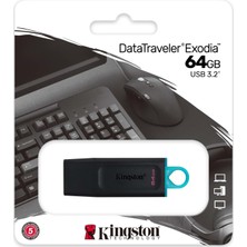 Kingston 64GB USB 3.2 Exodia Datatraveler Exodia (Black + Teal)