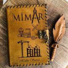 Hediyesec Isme Özel Mimara Deri Defter