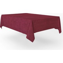 Kadife Dokulu Masa Örtüsü Bordo 140x220cm 14583