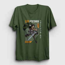 Presmono Unisex Haki Levi Fan Anime Attack On Titan T-Shirt
