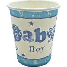 Süsle Bebek ve Parti Baby Shower Karton Bardak, Mavi - 8 Adet
