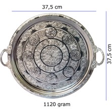 Binbir Trend Üzüm Desen Tepsili Ocaklı Bakır Çaydanlık 0,8 mm