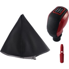 Moda Peugeot 306 Vites Körüğü ve Kırmızı Spor Vites Topuzu Kapaklı