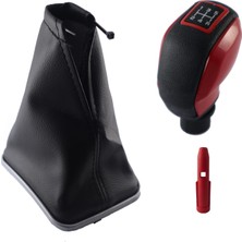 Moda Fiat Punto Krom Çerçeve Vites Körüğü ve Kırmızı Spor Vites Topuzu