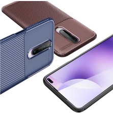 Case 4U Xiaomi Poco X2 Kılıf Karbon Desenli Sert Silikon Arka Kapak Negro Siyah