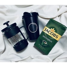 Gökcan Home Monarch 250gr & French Press & Kapaklı Kahve Bardağı Hediye Seti