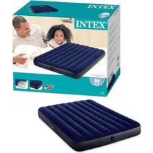 Green Intex 64758 Çift Kişilik Şişme Yatak Kamp Yatağı 137X191X25CM