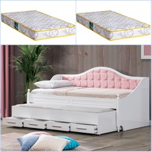 Setay Yavrulu Yatak, Eymen Yavrulu Karyola - Pembe + 2 Adet Comfort Yatak