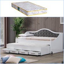 Setay Yavrulu Yatak, Eymen Yavrulu Karyola - Gri + 1 Adet Comfort Yatak