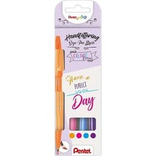 Pentel Brush Sing Pen İmza Kalemi 4'lü