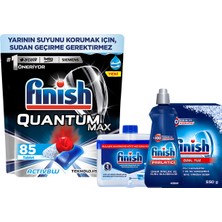 Finish Quantum Max Bulaşık Makinesi Deterjanı Tableti / Kapsülü 85 Yıkama + Temizlik ve Bakım Seti